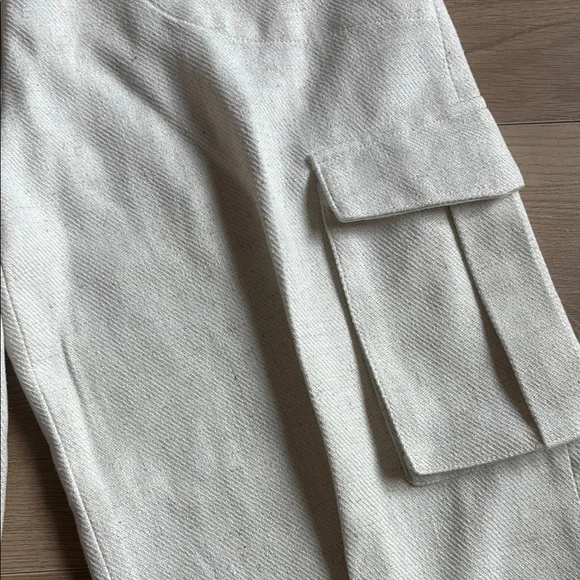 $348 Torn By Ronny Kobo Designer Luxury Elegant Chuck Cargo Pants Ivory - Picture 5 of 8